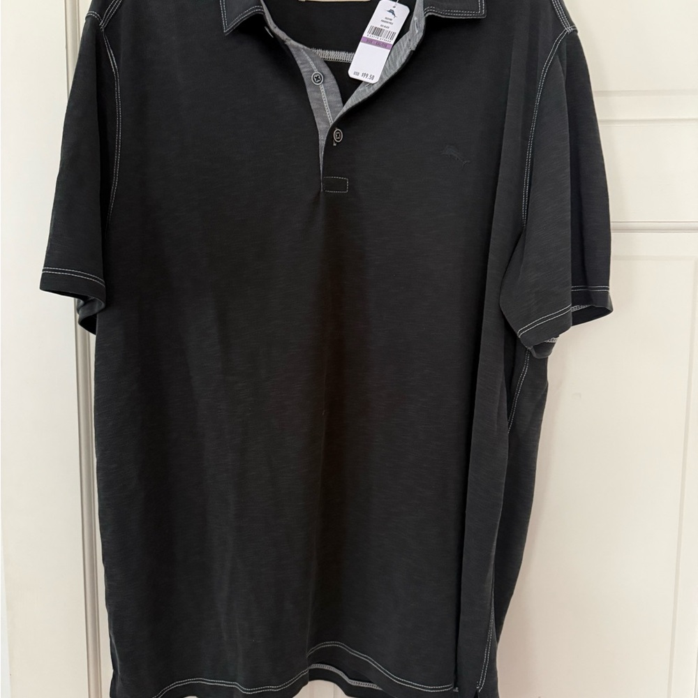 Tommy Bahama Men's Dark Gray Polo Shirt NEW! - Picture 3 of 3